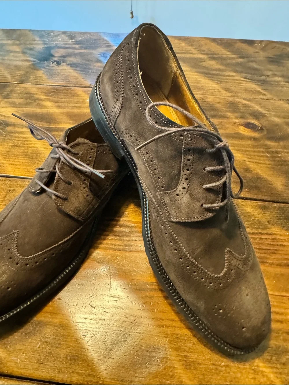 Like New Bostonian Florentine Brown Suede Oxford Toe Shoes 11.5